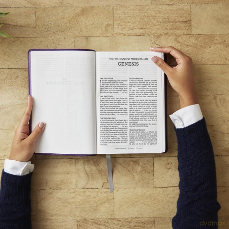 KJV Giant Print End-of-Verse Reference Bible, Purple Leathersoft, Red Letter, Comfort Print - Thomas Nelson [KSIĄŻKA]