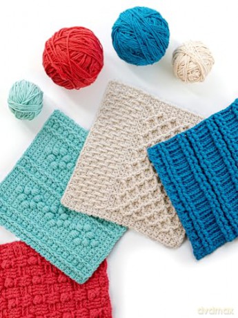 Learn to Crochet Gansey Dishcloths: 8 Amazing Designs With Row-by-row Photos, Diagrams and Stitch Videos [KSIĄŻKA]