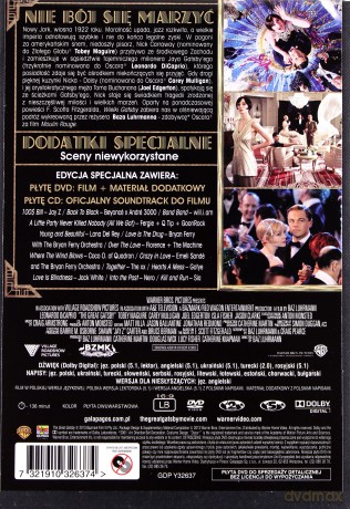 Wielki Gatsby edycja kolekcjonerska z muzyką z filmu soundtrack [DVD]+[CD]