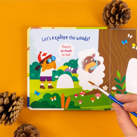 Magic Painting Book | Woods | Just Add Water | Mess-Free Colouring Board Book for Children [KSIĄŻKA]
