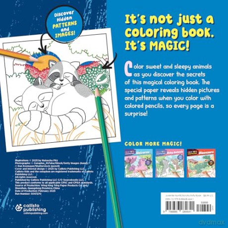 Magic Paper Coloring Book: Bedtime Animals: Discover Hidden Patterns and Images! - Natascha Pitz [KSIĄŻKA]