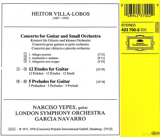 Yepes Lso Garcia Nav: Villa-L:Guitar Cto + [CD]