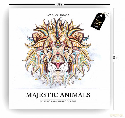 Majestic Animals: Colouring Books for Adults with Tear Out Sheets [KSIĄŻKA]