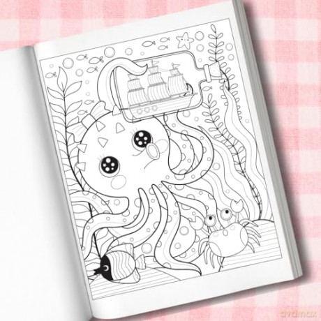 Mangatopia Sea Creatures: A Cute Underwater Colouring Book of Anime and Manga: 7 (Mangatopia Colouring Books, 7) - Liv Wan [KOMIKS]