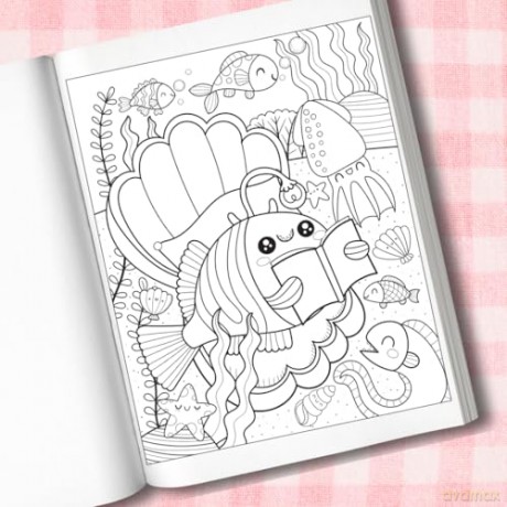 Mangatopia Sea Creatures: A Cute Underwater Colouring Book of Anime and Manga: 7 (Mangatopia Colouring Books, 7) - Liv Wan [KOMIKS]