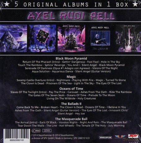 Axel Rudi Pell: 5 Original Albums In 1 Box [5CD]