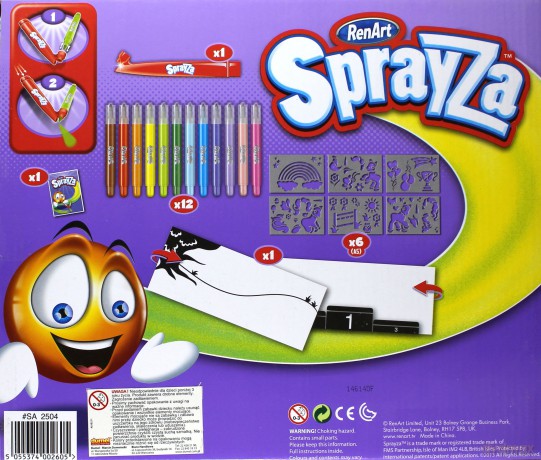 SprayZa - Zestaw 12 Flamastrów + szablony kucyki [ZABAWKA]