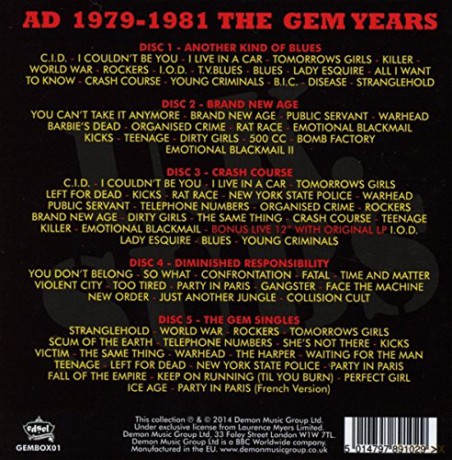 U.K. Subs: AD 1979 - 1981 The Gem Years [BOX] [5CD]