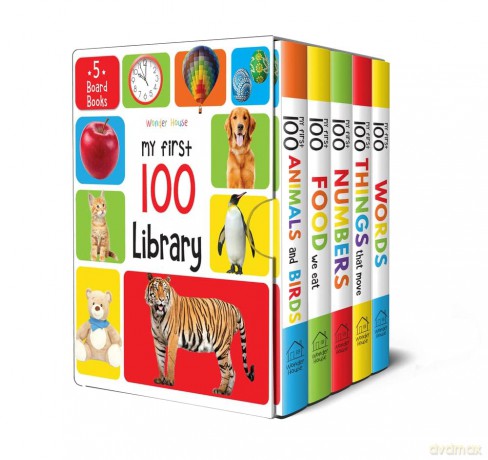 My First 100 Library: Boxset of 5 Early Learning Board Books for Kids/Children (Homeschool | Preschool | Baby/Toddler) [KSIĄŻKA]