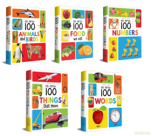 My First 100 Library: Boxset of 5 Early Learning Board Books for Kids/Children (Homeschool | Preschool | Baby/Toddler) [KSIĄŻKA]