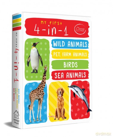 My First 4 In 1 One Wild Animals, Pet and Farm Animals, Birds, Sea Animals: Padded Board Books [KSIĄŻKA]