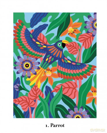 Mystery Coloring Tropical: Solve the riddle and color by numbers to reveal the picture [KSIĄŻKA]