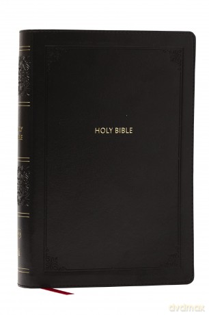 NKJV Giant Print End-of-Verse Reference Bible, Black Leathersoft, Red Letter, Comfort Print: Holy Bible - Thomas Nelson [KSIĄŻKA]