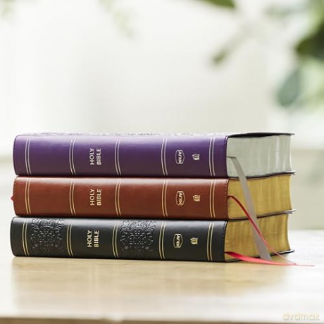 NKJV Giant Print End-of-Verse Reference Bible, Black Leathersoft, Red Letter, Comfort Print: Holy Bible - Thomas Nelson [KSIĄŻKA]