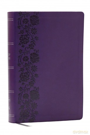 NKJV Giant Print End-of-Verse Reference Bible, Purple Leathersoft, Red Letter, Comfort Print: Holy Bible - Thomas Nelson [KSIĄŻKA]