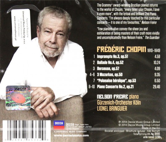 Nelson Freire: Chopin Piano Concerto No.2 [CD]