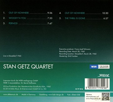 Stan -Quartet- Getz: Live in Dusseldorf 1960 [CD]
