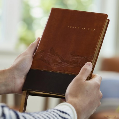 Peace of God Bible: Discover and Experience God's Shalom Throughout the Bible (NKJV, Brown Leathersoft, Red Letter, Comfort Print) - Jeremiah J. Johnston PhD [KSIĄŻKA]