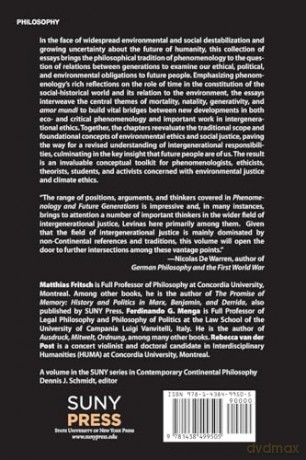 Phenomenology and Future Generations: Generativity, Justice, and Amor Mundi (SUNY series in Contemporary Continental Philosophy) - Matthias Fritsch [KSIĄŻKA]