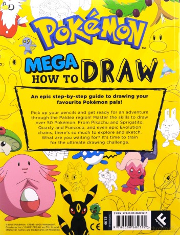 Pokémon: Mega How to Draw: An official drawing adventure! Perfect for arty kids who are fans of the game and TV series - Pokémon [KSIĄŻKA]