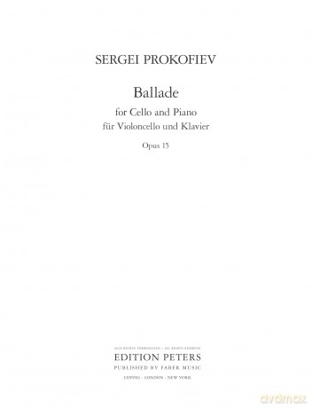 Prokofiev: Ballade for Cello and Piano Op. 15 (EP5787) - Sergei Prokofiev [KSIĄŻKA]