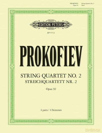 Prokofiev: String Quartet No. 2 Op. 92 (Parts) (EP5713) - Sergei Prokofiev [KSIĄŻKA]