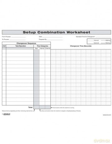 Quick Changeover: Setup Combination Worksheet: Setup Combination Worksheet - Enna [KSIĄŻKA]