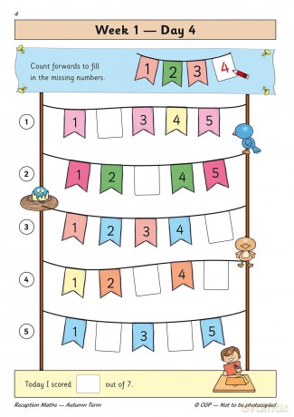 Reception Maths Daily Practice Book: Autumn Term (CGP Reception Daily Workbooks) - CGP Books [KSIĄŻKA]