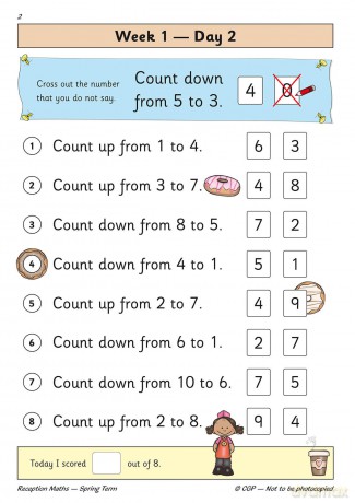 Reception Maths Daily Practice Book: Spring Term (CGP Reception Daily Workbooks) - CGP Books [KSIĄŻKA]
