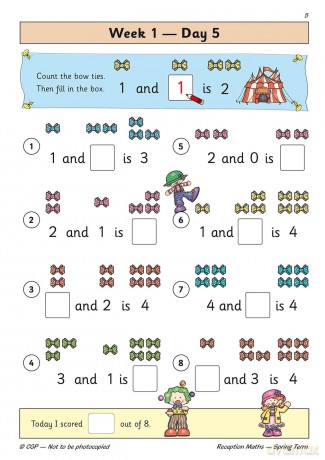 Reception Maths Daily Practice Book: Spring Term (CGP Reception Daily Workbooks) - CGP Books [KSIĄŻKA]