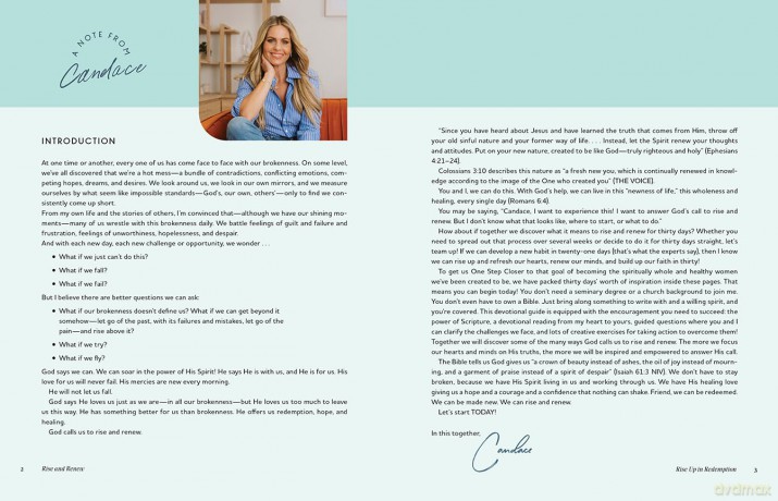 Rise and Renew: A 30-Day Devotional to Heal a Hurting Heart, Overcome Emotional Pain, and Grow in Your Faith - The Perfect Christian New Year's Resolution Gift for Women (One Step Closer) - Candace Cameron Bure [KSIĄŻKA]