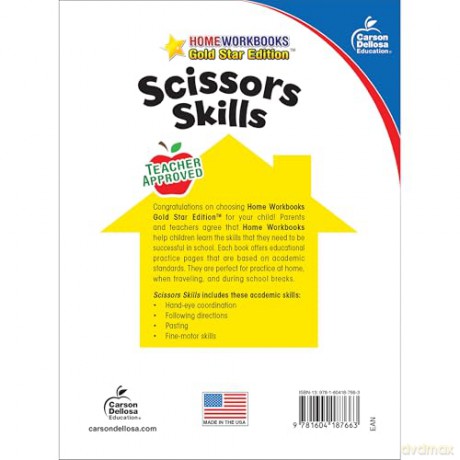 Scissors Skills, Grades Pk - 1: Gold Star Edition (Home Workbooks: Gold Star Edition) [KSIĄŻKA]
