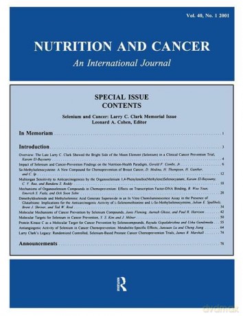 Selenium and Cancer: Larry C. Clark Memorial Issue: A Special Issue of Nutrition and Cancer: 40 - Leonard A. Cohen [KSIĄŻKA]