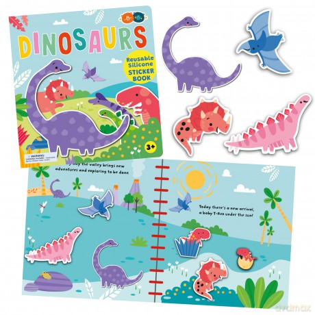Silicone Sticker Book - Dinosaurs - Buddy and Barney [KSIĄŻKA]