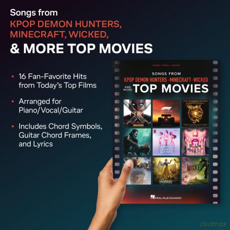 Songs from Kpop Demon Hunters, Minecraft, Wicked. Piano, Vocal And Guitar.: And More Top Movies [KSIĄŻKA]