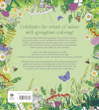 Spring is Here! A Coloring Book: Color the Season of Beautiful Blooms and Beginnings - Over 100 Pages to Color (Chartwell Coloring Books) - Editors of Chartwell Books [KSIĄŻKA]
