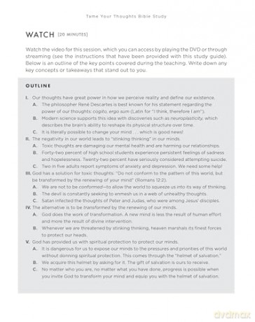 Tame Your Thoughts Bible Study Guide plus Streaming Video: Three Tools to Renew your Mind and Transform Your Life - Max Lucado [KSIĄŻKA]