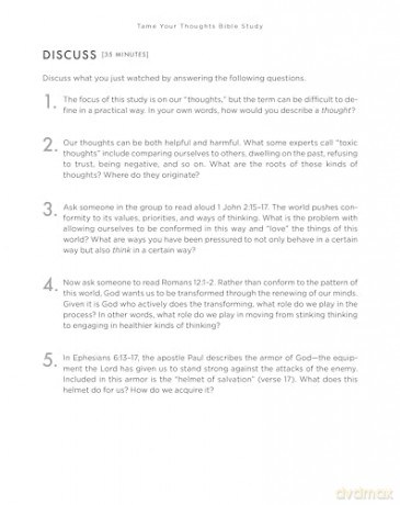 Tame Your Thoughts Bible Study Guide plus Streaming Video: Three Tools to Renew your Mind and Transform Your Life - Max Lucado [KSIĄŻKA]