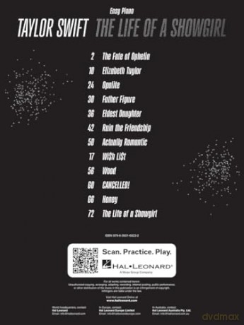 Taylor Swift - The Life Of A Showgirl - Easy Piano. - Taylor Swift [KSIĄŻKA]