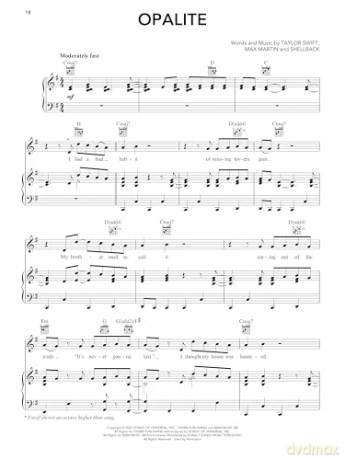 Taylor Swift - The Life of a Showgirl. Piano, Vocal And Guitar. - Taylor Swift [KSIĄŻKA]