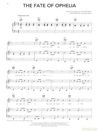 Taylor Swift - The Life of a Showgirl. Piano, Vocal And Guitar. - Taylor Swift [KSIĄŻKA]