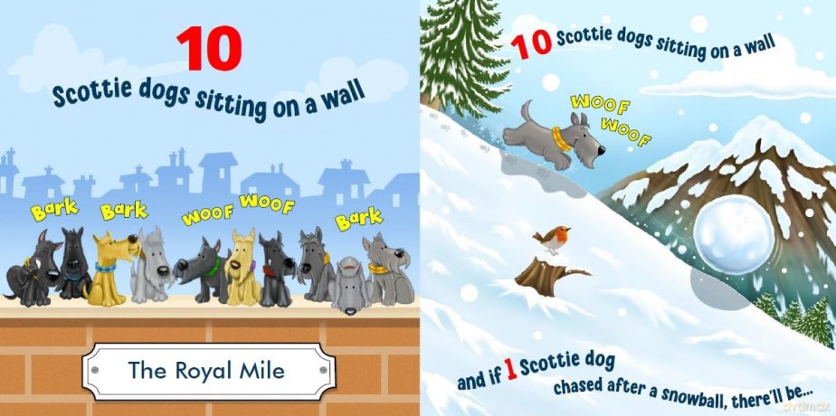 Ten Scottie Dogs: Sitting On a Wall - Joyce Stokes [KSIĄŻKA]