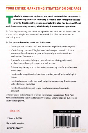 The 1-Page Marketing Plan: Get New Customers, Make More Money, And Stand out From The Crowd - Allan Dib [KSIĄŻKA]