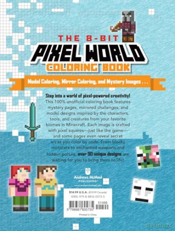 The 8-Bit Pixel World Coloring Book: 90 Incredible Coloring Pages!: Volume 3 (Unofficial Minecraft Pixel Coloring Book) [KSIĄŻKA]