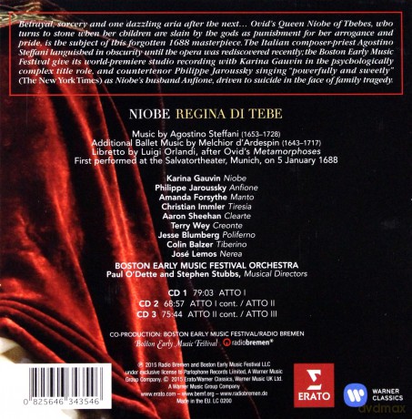 Karina Gauvin, Boston Early Music Festival, Paul O'Dette, Stephen Stubbs Philippe Jaroussky: Steffani: Niobe, Regina di Tebe [3CD]