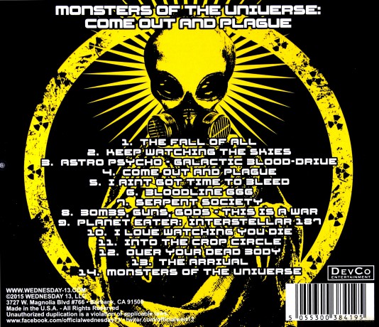 Wednesday 13: Monsters of The Universe : Come Out And Plague [CD]