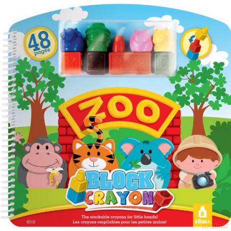 WOOKY Block Crayon zestawaw Zoo Książeczka [ZABAWKA]