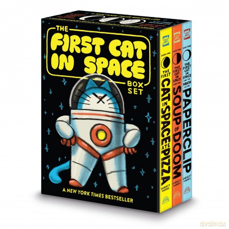 The First Cat in Space 3-Book Box Set: A Graphic Novel Collection: The First Cat in Space Ate Pizza, The First Cat in Space and the Soup of Doom, The First Cat in Space and the Wrath of the Paperclip - Mac Barnett [KSIĄŻKA]
