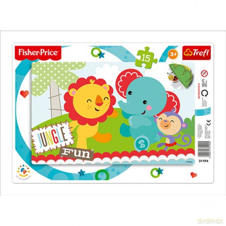 TREFL 15 el. Ramkowe, Dżungla [PUZZLE]
