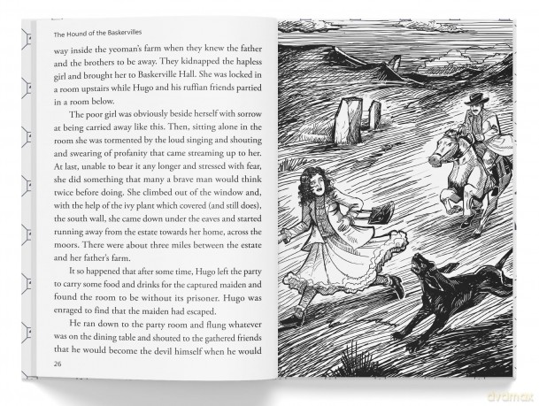 The Hound of the Baskervilles: Illustrated Abridged Children Classics English Novel With Review Questions (Illustrated Classics) - Arthur Conal Doyle [KSIĄŻKA]